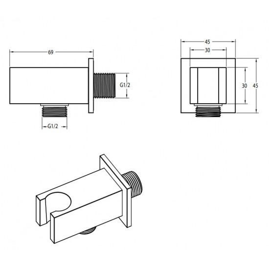 Επίτοιχη Παροχή Νερού La Torre C20141-100 Χρωμέ